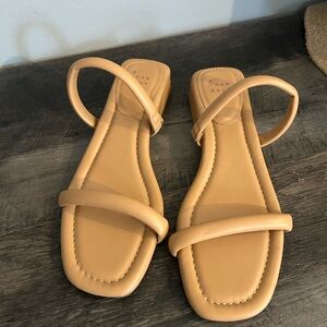 Women's Annie Slide Sandals - A New Day Tan